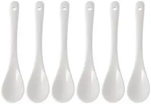Set of 6 Premium White Porcelain Coffee Spoons for Espresso, Tea, Sauces, and Desserts,(13cm,5.12inch) Set of 6 Premium White Porcelain Coffee Spoons for Espresso, Tea, Sauces, and Desserts,(13cm,5.12inch)