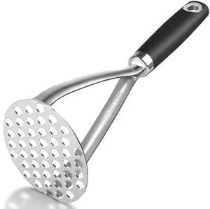 Heavy Duty Stainless Steel Potato Masher, Sturdy Metal Potato Smasher with Silicone Handle, High Heat Resistant Cooking Utensils for Kitchen Use, Dishwasher Safe, Easy to Clean, Silver Heavy Duty Stainless Steel Potato Masher, Sturdy Metal Potato Smasher with Silicone Handle, High Heat Resistant Cooking Utensils for Kitchen Use, Dishwasher Safe, Easy to Clean, Silver