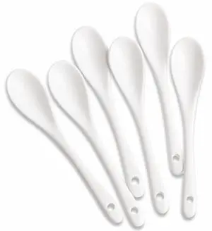 6PCS Porcelain White Coffee Spoons Espresso Tea Sauce and Desserts Ceramic Spoons 6PCS Porcelain White Coffee Spoons Espresso Tea Sauce and Desserts Ceramic Spoons