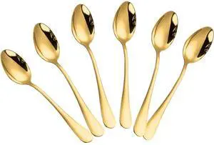 Demitasse Espresso Spoons, Mini Coffee Spoon, Stainless Steel Small Spoons for Dessert, Tea,Set of 6 (gold) Demitasse Espresso Spoons, Mini Coffee Spoon, Stainless Steel Small Spoons for Dessert, Tea,Set of 6 (gold)
