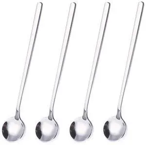 4 Pack Stainless Steel Coffee Spoon, 6.7 Inch Stirring Spoons, Cocktail Stirring Spoons for Coffee Tea Dessert Cake Ice Cream Cappuccino (Silver) 4 Pack Stainless Steel Coffee Spoon, 6.7 Inch Stirring Spoons, Cocktail Stirring Spoons for Coffee Tea Dessert Cake Ice Cream Cappuccino (Silver)