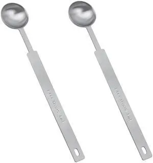 2 Pcs Teaspoon Measuring Spoons, 5mL (5 cc | 1/6 oz) Stainless Steel Teaspoon Scoop, Long Handle Metal Measuring Spoons for Cooking,Baking 2 Pcs Teaspoon Measuring Spoons, 5mL (5 cc | 1/6 oz) Stainless Steel Teaspoon Scoop, Long Handle Metal Measuring Spoons for Cooking,Baking