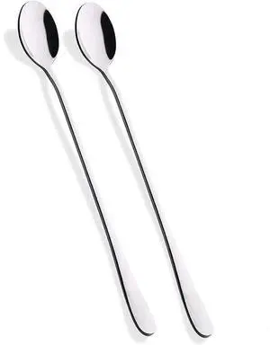 9 Inch Long Handle Iced Tea Spoons, Stainless Steel Coffee Spoons for Iced Tea, Latte, Ice Cream, Dessert and Cocktail Stirring, Reusable Metal Mixing Spoons, Set of 2(2-Pack, Silver) 9 Inch Long Handle Iced Tea Spoons, Stainless Steel Coffee Spoons for Iced Tea, Latte, Ice Cream, Dessert and Cocktail Stirring, Reusable Metal Mixing Spoons, Set of 2(2-Pack, Silver)