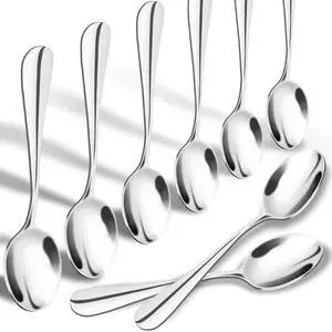 Demitasse Espresso Spoons, Mini Coffee Spoon, 4.9 Inch Stainless Steel Small Spoons for Dessert, Tea,Set of 8 Demitasse Espresso Spoons, Mini Coffee Spoon, 4.9 Inch Stainless Steel Small Spoons for Dessert, Tea,Set of 8