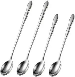 Long Handle Iced Tea Spoon Set,4pcs Stainless Steel Ice Tea Spoon,7.9&10.3Inch Long Spoon for Stirring, Ice Cream, Coffee, Desserts, Cocktail Long Handle Iced Tea Spoon Set,4pcs Stainless Steel Ice Tea Spoon,7.9&10.3Inch Long Spoon for Stirring, Ice Cream, Coffee, Desserts, Cocktail