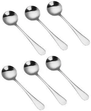 6-Piece Soup Spoon Set Bouillon Spoon Flatware Stainless Steel Mirror Polishing 6.5-Inch 16.6cm, Ideal for Home, Kitchen and Restaurant 6-Piece Soup Spoon Set Bouillon Spoon Flatware Stainless Steel Mirror Polishing 6.5-Inch 16.6cm, Ideal for Home, Kitchen and Restaurant