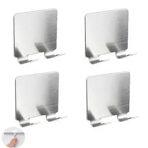 4 Pack All-Purpose Stainless Steel Squeegee Holder Shower Door Hooks Towel Hooks Hanger Organizer for Bathroom Shower Glass Doors Squeegee Cleaner Tool 4 Pack All-Purpose Stainless Steel Squeegee Holder Shower Door Hooks Towel Hooks Hanger Organizer for Bathroom Shower Glass Doors Squeegee Cleaner Tool