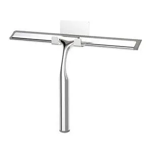Shower Squeegee for Glass Doors, Stainless Steel Shower Squeegee for Bathroom, Window and Tiles, All-Purpose Squeegee with Adhesive Hook-10, Chrome Shower Squeegee for Glass Doors, Stainless Steel Shower Squeegee for Bathroom, Window and Tiles, All-Purpose Squeegee with Adhesive Hook-10, Chrome