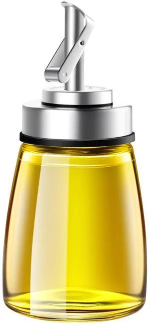 Glass Oil Dispenser Bottle with Stainless Steel Spout, Automatic Opening Lid, for Cooking Oil, Vinegar, Sauces, Syrup, 6OZ Glass Oil Dispenser Bottle with Stainless Steel Spout, Automatic Opening Lid, for Cooking Oil, Vinegar, Sauces, Syrup, 6OZ