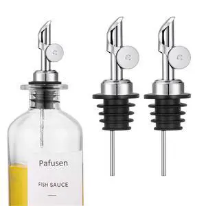 2 Pack Auto Flip Olive Oil Dispenser Spout, Liquor Pour Spout, Oil Dispenser Top, Easily Turn Your Bottles into Dispensers for Liquor, Vinegar, Oils, Weighted Pourer, Silvers 2 Pack Auto Flip Olive Oil Dispenser Spout, Liquor Pour Spout, Oil Dispenser Top, Easily Turn Your Bottles into Dispensers for Liquor, Vinegar, Oils, Weighted Pourer, Silvers