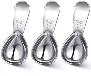 3 Pieces Coffee Scoop Tablespoon Measuring Spoons Stainless Steel Coffee Scoops Short Handle Tablespoon for Tea Sugar Kitchen Gifts(15 ml,Silver) 3 Pieces Coffee Scoop Tablespoon Measuring Spoons Stainless Steel Coffee Scoops Short Handle Tablespoon for Tea Sugar Kitchen Gifts(15 ml,Silver)