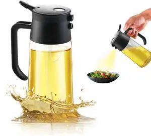 Glass Oil Dispenser - Versatile Oil Sprayer for Cooking, BBQ, Salad, and More, 500ml (17oz) Glass Oil Dispenser - Versatile Oil Sprayer for Cooking, BBQ, Salad, and More, 500ml (17oz)