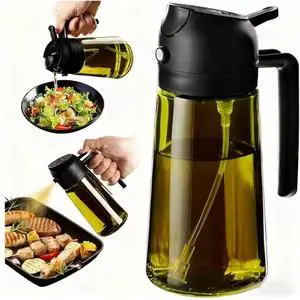470ml Olive Oil Sprayer for Cooking 2-in-1 Glass Oil Dispenser Bottle with Spray & Pour, Refillable Oil Mister for Air Fryer, Salad, BBQ, Kitchen 470ml Olive Oil Sprayer for Cooking 2-in-1 Glass Oil Dispenser Bottle with Spray & Pour, Refillable Oil Mister for Air Fryer, Salad, BBQ, Kitchen