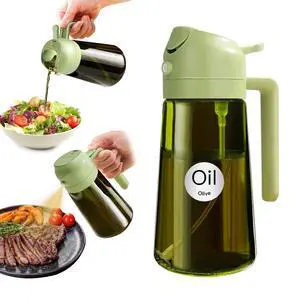 16oz/470ml Light Blocking Oil Sprayer for Cooking with Stickers, Food-Grade 2 in 1 Olive Oil Dispenser Bottle for Kitchen, Premium Dark Green Glass Oil Bottle for Air Fryer, BBQ (Green) 16oz/470ml Light Blocking Oil Sprayer for Cooking with Stickers, Food-Grade 2 in 1 Olive Oil Dispenser Bottle for Kitchen, Premium Dark Green Glass Oil Bottle for Air Fryer, BBQ (Green)