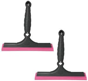 2PCS Small Silicone Window Squeegee, 8 Inch Car Windshield Water Blade Squeegee with Non-Slip Handle, Multifunctional Auto Cleaning Scraper for Windows, Mirrors, Glasses, Bathroom (Black) 2PCS Small Silicone Window Squeegee, 8 Inch Car Windshield Water Blade Squeegee with Non-Slip Handle, Multifunctional Auto Cleaning Scraper for Windows, Mirrors, Glasses, Bathroom (Black)