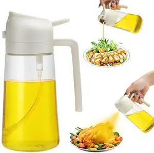 16oz/470ml Glass Olive Oil Sprayer for Cooking - 2 in 1 Olive Oil Dispenser Bottle Spray and Pour for Kitchen Gadgets Cooking Air Fryer Salad BBQ (White) 16oz/470ml Glass Olive Oil Sprayer for Cooking - 2 in 1 Olive Oil Dispenser Bottle Spray and Pour for Kitchen Gadgets Cooking Air Fryer Salad BBQ (White)