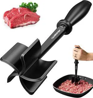 Meat Chopper, Hamburger Grinder, Premium Heat Resistant Smasher for Ground Beef, Burger Grinder Nylon Potato Mix Tool, Meat & Poultry Tenderizers (Black) Meat Chopper, Hamburger Grinder, Premium Heat Resistant Smasher for Ground Beef, Burger Grinder Nylon Potato Mix Tool, Meat & Poultry Tenderizers (Black)