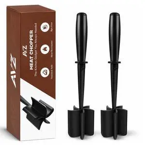 2PCS Ground Beef Masher with 5-Blade Head, High-Temp Heat-Resistant Ground Meat Chopper, Black Meat Masher for Multi-Function Mix and Mash, Nylon Kitchen Utensils for Turkey/Beef 2PCS Ground Beef Masher with 5-Blade Head, High-Temp Heat-Resistant Ground Meat Chopper, Black Meat Masher for Multi-Function Mix and Mash, Nylon Kitchen Utensils for Turkey/Beef