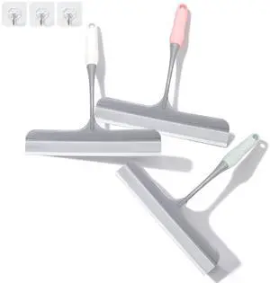 3pcs mini Squeegee Shower Squeegee for Glass Doors, with 3 Adhesive Hooks, Squeegee for Shower Glass Window Cleaning Squeegee Glass Shower Door for Car Window Wiper Mirror Windshield 3pcs mini Squeegee Shower Squeegee for Glass Doors, with 3 Adhesive Hooks, Squeegee for Shower Glass Window Cleaning Squeegee Glass Shower Door for Car Window Wiper Mirror Windshield