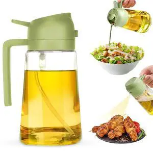 2-in-1 Olive Oil Dispenser Bottle, Spray and Pour, Multi-Use Kitchen Gadget, Food-Grade, Salad Dressing, Air Fryer, Healthy, BBQ, Barbecue (Green) 2-in-1 Olive Oil Dispenser Bottle, Spray and Pour, Multi-Use Kitchen Gadget, Food-Grade, Salad Dressing, Air Fryer, Healthy, BBQ, Barbecue (Green)
