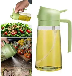 Olive Oil Dispenser, 2 in 1 Oil Sprayer for Cooking, 500ml Glass Oil Spray Bottle with Pourer, Food-Grade Oil Dispenser for Kitchen, Salad, Frying, BBQ and nin Air Fryer, kitchen appliances Olive Oil Dispenser, 2 in 1 Oil Sprayer for Cooking, 500ml Glass Oil Spray Bottle with Pourer, Food-Grade Oil Dispenser for Kitchen, Salad, Frying, BBQ and nin Air Fryer, kitchen appliances