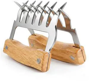 Meat Shredder Claws, Bear Claws Meat Shredder for Pulled Pork & Chicken, 304 Stainless Steel Meat Claws with Wooden Handles, BBQ Tool Gift Meat Shredder Claws, Bear Claws Meat Shredder for Pulled Pork & Chicken, 304 Stainless Steel Meat Claws with Wooden Handles, BBQ Tool Gift