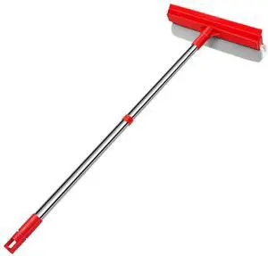 Window Squeegee with 18.5"-28.5" Retractable Handle, 2-in-1 Squeegee for Window Cleaning Tool for Cars, Trucks, Glass Doors, Shower, Outdoor Windows Window Cleaner (Red) Window Squeegee with 18.5"-28.5" Retractable Handle, 2-in-1 Squeegee for Window Cleaning Tool for Cars, Trucks, Glass Doors, Shower, Outdoor Windows Window Cleaner (Red)
