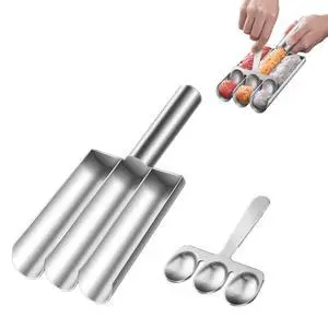 Meat Baller Spoon with Cutting Spade, Triple Meatball Maker for Meatball Lovers, DIY Meatball Making Set, Home Cooking Tools for Quick Making Meatballs Meat Baller Spoon with Cutting Spade, Triple Meatball Maker for Meatball Lovers, DIY Meatball Making Set, Home Cooking Tools for Quick Making Meatballs