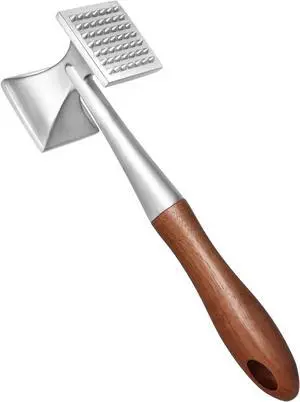 Meat Tenderizer, Meat Hammer, Heavy Duty Steak Hammer with Wooden Handle and Food-Grade Zinc Alloy, 2 in 1 Meat Mallet, 26 CM Meat Tenderizer, Meat Hammer, Heavy Duty Steak Hammer with Wooden Handle and Food-Grade Zinc Alloy, 2 in 1 Meat Mallet, 26 CM