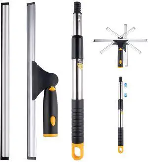 14" Window Cleaning Tool, All-Purpose Extendable Window Squeegee with 2 Blades and Stainless Steel Pole, Shower Squeegee for Glass Doors,Shower Doors, Windows, Bathroom and Car Windshields 14" Window Cleaning Tool, All-Purpose Extendable Window Squeegee with 2 Blades and Stainless Steel Pole, Shower Squeegee for Glass Doors,Shower Doors, Windows, Bathroom and Car Windshields