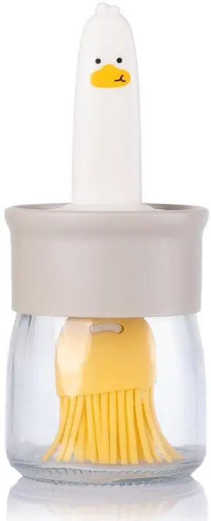 6.8oz Oil Dispenser Bottle with Brush for Kitchen, Basting Bottle, Silicone Basting Brush, for Cooking BBQ Kitchen, White 6.8oz Oil Dispenser Bottle with Brush for Kitchen, Basting Bottle, Silicone Basting Brush, for Cooking BBQ Kitchen, White