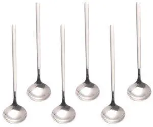 6 PCS Silver Coffee Spoons, 18/8 Stainless Steel Espresso Spoons, 5.2 Inches Vogue Mini Tea Spoon, Cappuccino Stirring Small Spoon for Dessert, Ice Cream, Frosted Handle, Sweejar(Silver) 6 PCS Silver Coffee Spoons, 18/8 Stainless Steel Espresso Spoons, 5.2 Inches Vogue Mini Tea Spoon, Cappuccino Stirring Small Spoon for Dessert, Ice Cream, Frosted Handle, Sweejar(Silver)
