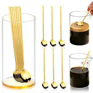 6 Pcs 6.7 Inches Coffee Spoons with Gold Base Holder Tea Spoons Long Handle Espresso Spoons Gold Coffee Stir Spoons Set Ice Tea Spoons Bulk Dessert Spoons Stainless Steel for Coffee Bar Tea party 6 Pcs 6.7 Inches Coffee Spoons with Gold Base Holder Tea Spoons Long Handle Espresso Spoons Gold Coffee Stir Spoons Set Ice Tea Spoons Bulk Dessert Spoons Stainless Steel for Coffee Bar Tea party