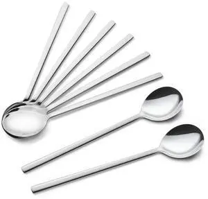 Spoons, 8 Pieces Korean Spoon, 8.5 Inch Stainless Steel Table Soup Spoons with Long Handles for Home, Kitchen, or Restaurant Flatware Set Spoons, 8 Pieces Korean Spoon, 8.5 Inch Stainless Steel Table Soup Spoons with Long Handles for Home, Kitchen, or Restaurant Flatware Set