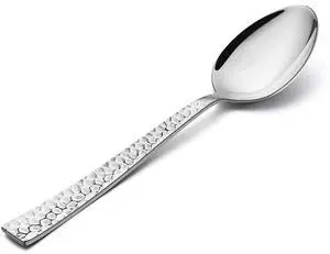 Teaspoon Set of 12, E-far 6.7 Inch Hammered Stainless Steel Spoons for Kitchen or Restaurant, Non-toxic & Mirror Polished, Squared Edge & Dishwasher Safe Teaspoon Set of 12, E-far 6.7 Inch Hammered Stainless Steel Spoons for Kitchen or Restaurant, Non-toxic & Mirror Polished, Squared Edge & Dishwasher Safe