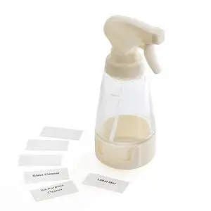 Cleaning Solution 10 Oz Glass Spray Bottle with Dual-Mode Nozzle (Spray + Mist), Recycled Plastic, Integrated Labels, Non-Slip Silicone Base, Refillable & Customizable, 1 Count Cleaning Solution 10 Oz Glass Spray Bottle with Dual-Mode Nozzle (Spray + Mist), Recycled Plastic, Integrated Labels, Non-Slip Silicone Base, Refillable & Customizable, 1 Count