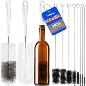 10 Pack Bottle Brush Set 15" Long Handle Cleaner Brush,White 10 Pack Bottle Brush Set 15" Long Handle Cleaner Brush,White