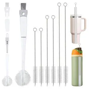 Straw Cleaner Brush Bottle Brush Kit for Stanley Cup Tumbler - Multifunctional Water Bottle Cleaner and 3-Size Straw Cleaning Brushes for Owala Freesip/Simple Modern/Yeti Tumbler, Cup Lid Gap Cleaners Straw Cleaner Brush Bottle Brush Kit for Stanley Cup Tumbler - Multifunctional Water Bottle Cleaner and 3-Size Straw Cleaning Brushes for Owala Freesip/Simple Modern/Yeti Tumbler, Cup Lid Gap Cleaners