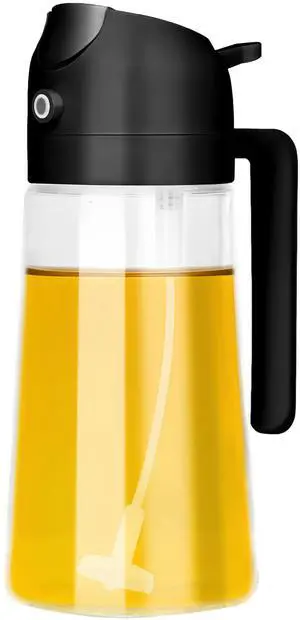 Oil Sprayer for Cooking - 2-in-1 Oil Dispenser & Sprayer - 16oz Glass Bottle for Mist Spray - Perfect for Olive Oil, Air Fryers, Salads, Grilling & More (Kitchen Essentials) (Black) Oil Sprayer for Cooking - 2-in-1 Oil Dispenser & Sprayer - 16oz Glass Bottle for Mist Spray - Perfect for Olive Oil, Air Fryers, Salads, Grilling & More (Kitchen Essentials) (Black)