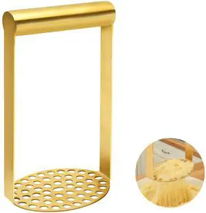 SmileCat Stainless Steel Potato Masher,Dishwasher Safe Food Masher for Potato, Avocado, Bean, Soft Fruits & Vegetable, Meat. Gold SmileCat Stainless Steel Potato Masher,Dishwasher Safe Food Masher for Potato, Avocado, Bean, Soft Fruits & Vegetable, Meat. Gold