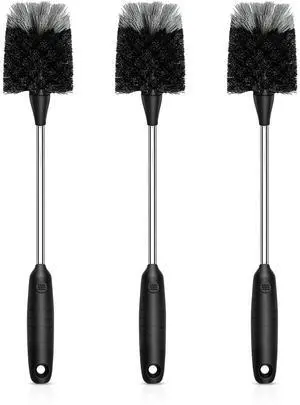 Bottle Brush of 3 Pack, 14-in Long Stainless Steel Handle Water Bottle Cleaner Brush Non-Slip Grip Bottle Brushes for Cleaning Water Bottles Sport Bottles Coffee Mugs Glasswares Cups, Black Bottle Brush of 3 Pack, 14-in Long Stainless Steel Handle Water Bottle Cleaner Brush Non-Slip Grip Bottle Brushes for Cleaning Water Bottles Sport Bottles Coffee Mugs Glasswares Cups, Black