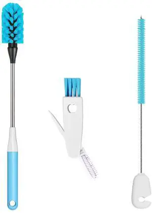 3-in-1 Bottle Brush, 15 Inches Long Handle Kitchen Water Bottle Brush, Stainless Steel Bottle Cleaner Brush with Straw Brush & Lid Brushe for Cleaning Wine Glasses,Coffee Mugs,Tumblers,Wine Decanters 3-in-1 Bottle Brush, 15 Inches Long Handle Kitchen Water Bottle Brush, Stainless Steel Bottle Cleaner Brush with Straw Brush & Lid Brushe for Cleaning Wine Glasses,Coffee Mugs,Tumblers,Wine Decanters