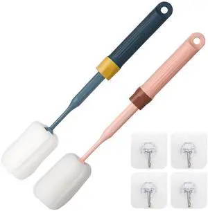 2-Pack Adjustable 12.9" Sponge Bottle Brushes Cleaning Set 2-Pack Adjustable 12.9" Sponge Bottle Brushes Cleaning Set