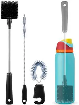 Water Bottle Cleaner Brush, 3 Pack 15 Inches Straw Brush Cleaner for Owala Stanley Hydroflask, Long Handle, with Straw Cleaner & Nipple Brush, for Coffee Mugs, Ice Tea Jars Water Bottle Cleaner Brush, 3 Pack 15 Inches Straw Brush Cleaner for Owala Stanley Hydroflask, Long Handle, with Straw Cleaner & Nipple Brush, for Coffee Mugs, Ice Tea Jars