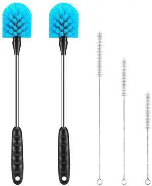 5 Pack Bottle Brush Set, 14" Stainless Steel Long Handle & 3 Straw Brushes 5 Pack Bottle Brush Set, 14" Stainless Steel Long Handle & 3 Straw Brushes