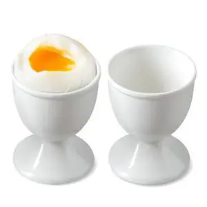 Ceramic Egg Cups, Set of 2, White Boiled Egg Holders for Breakfast Ceramic Egg Cups, Set of 2, White Boiled Egg Holders for Breakfast