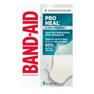 Brand Pro Heal 5 Day Protect Hydrocolloid Bandages, Large, 6 Ct Brand Pro Heal 5 Day Protect Hydrocolloid Bandages, Large, 6 Ct