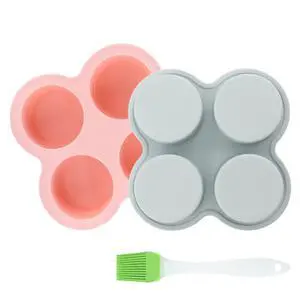2 Pack Air Fryer Silicone Egg Molds, Reusable 4 Cavity Non-Stick Air Fryer Baking Pan with Oil Brush, Round Muffin Top Pans for Breakfast Sandwiches, Hamburger Buns, Tart, Pancake 2 Pack Air Fryer Silicone Egg Molds, Reusable 4 Cavity Non-Stick Air Fryer Baking Pan with Oil Brush, Round Muffin Top Pans for Breakfast Sandwiches, Hamburger Buns, Tart, Pancake