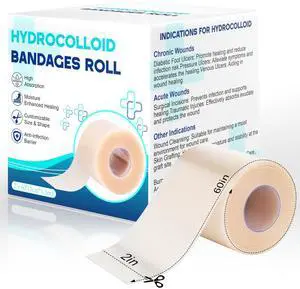 Hydrocolloid Roll 2IN x 5FT, Cut-to-Size Waterproof Wound Care Bandages, Blister Bandages for Feet, Acne Patches, Flexible & Latex-Free Hydrocolloid Pimple Patch Roll Hydrocolloid Roll 2IN x 5FT, Cut-to-Size Waterproof Wound Care Bandages, Blister Bandages for Feet, Acne Patches, Flexible & Latex-Free Hydrocolloid Pimple Patch Roll