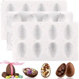 3 Pack Silicone Egg Molds, Egg Shaped Cake Pop Mold, Easter Mold 3 Pack Silicone Egg Molds, Egg Shaped Cake Pop Mold, Easter Mold